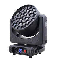 Projecteur à tête mobile LED RGBW 4 en 1 37x15W à zoom et lavage, avec contrôle DMX512, indice de protection IP33, pour effets de scène de jardin, DJ, discothèque