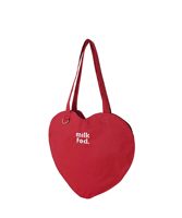 Tas Tote Kanvas Katun Bentuk Hati Kasual dengan Logo Custom 12/16oz untuk Wanita, Tas Belanja Selempang Wanita