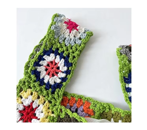 Sac en laine fait main rétro pastoral pour femmes Collection printemps été pur tissé à la main sac fait main de <span class=keywords><strong>grand</strong></span>-mère à la mode - Product Image 5