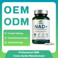 Capsules de Resvératrol NAD Plus, 60 Comprimés, OEM ODM, Marque Privée, Formule Personnalisée, Complément Alimentaire, Fabricant en Gros