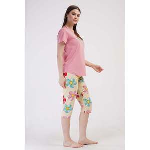 Combinaison de nuit ovale à manches courtes et col rond pour femme - Product Image 1