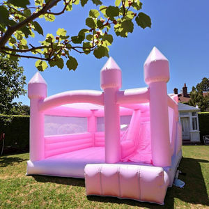 Mini petit trampoline de maison de rebond en PVC rose de qualité commerciale 5*5m château gonflable gonflable pour mariages/anniversaires - Product Image 5