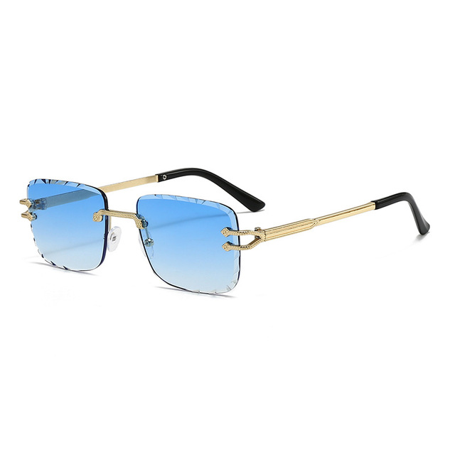 2025 Hot Selling Designer Classic Rimless Sunglasses Diamond Cutting Inspired Luxury Glasses with UV400 Protection for Unisex