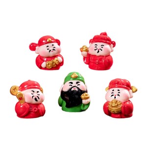 ตุ๊กตาเทพเจ้าแห่งความมั่งคั่งห้าองค์ ของตกแต่งขนาดเล็กสำหรับเทศกาลฤดูใบไม้ผลิ ของตกแต่งรถยนต์ในร่ม ของประดับตกแต่งพลาสติกเคลือบเงา - Product Image 1