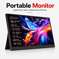 Moniteur portable fin de 15,6 pouces à prix d'usine GetMi, prise en charge de la lecture multimédia, emballage personnalisé, moniteur portable sans fil en gros