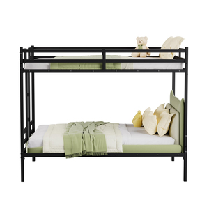Cama Litera Queen con Barandilla <span class=keywords><strong>de</strong></span> Seguridad Completa, <span class=keywords><strong>Escalera</strong></span> y Estructura <span class=keywords><strong>de</strong></span> Metal Resistente en Color Negro, Ideal para Espacios Compartidos y Habitaciones <span class=keywords><strong>de</strong></span> Invitados - Product Image 6