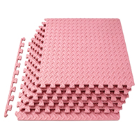 Tapis de gym en EVA rose en gros, tapis de sol de gym haute densité, tapis emboîtables, tapis puzzle, taille personnalisée, dalles en mousse durable de qualité supérieure