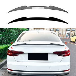 Audi A4 S4 B9 2017-2024 M4 Rear Spoiler Piano <b>Black</b> Carbon Fiber Texture Ducktail ABS <b>Trunk</b> Wing - Product Image 4