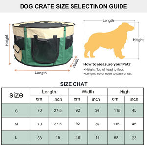 Cucciolo moderno Playpen modello solido Oxford tessuto cane recinzione in acciaio telaio in rete traspirante doppia apertura include custodia - Product Image 3