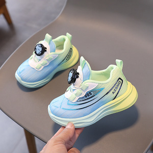 Ashkintel 2025 Primavera Otoño Zapatos Deportivos de Malla para Niños Transpirables Zapatos para Correr para Niños y Niñas con Hebilla Giratoria Color Sólido - Product Image 1