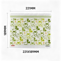Sac à fermeture éclair double en LDPE imprimé avec des personnages de dessins animés, pochette refermable, résistant à l'humidité, pour bonbons, en-cas, bijoux, organisateur de rangement
