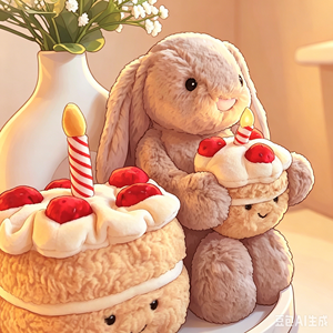 EZBABY - <span class=keywords><strong>Peluche</strong></span> de Conejo Súper Suave con Pastel de Cumpleaños, Juguete de Regalo para Niños - Product Image 3