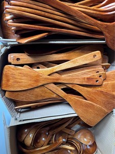 Ensemble de 5 ustensiles de cuisine en bois : cuillère, pelle, louche, antiadhésifs, résistants aux hautes températures, anti-brûlure, compatibles lave-vaisselle - Product Image 2