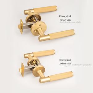 Manija de puerta de baño sin llave con cerradura de canal de baño individual moderna con cobre de privacidad para hoteles y apartamentos Garantía de 5 años - Product Image 1