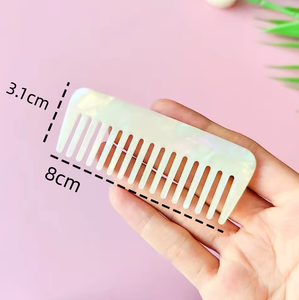 Qianjin biểu tượng tùy chỉnh Acetate Mini rộng răng lược cá nhân Detangling Tóc Lược cho phụ nữ - Product Image 4