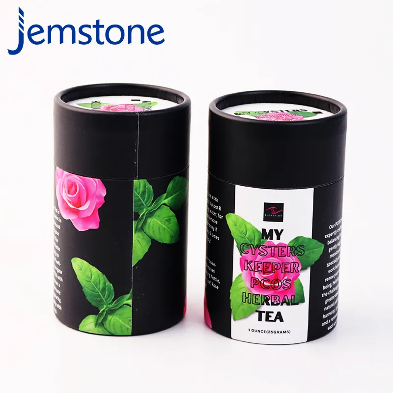 कस्टम रंग बायोडिग्रेडेबल क्राफ्ट ट्यूब खाद्य चाय सिलेंडर के लिए राउंड पेपर चाय बॉक्स को सभी अनुकूलित आकार और मुद्रण