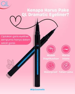 QL แดรามีติก อายไลเนอร์ 1 กรัม ฮาลาล ให้ความคมชัดสีดำเข้มแบบกันน้ำ ด้วยดีไซน์แบบปากกา ไม่เลอะเปื้อน - Product Image 6