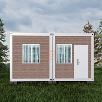 Maison conteneur préfabriquée de bureau moderne à montage rapide, design plat, 20 pieds, 40 pieds, avec porte en acier et aluminium, pour la Chine
