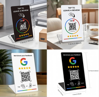 Support de table en PVC avec code QR dynamique NFC pour avis Google, équipé de puces Ntag213/215/216 pour booster le classement Instagram, Facebook et TikTok