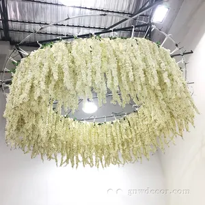 GNW Hanging Flowers Wedding Supplier Handmade Ceiling Floral Ring For Luxury Hotel Decorations Flower Backdrops