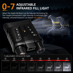 Jumelles de vision nocturne couleur NV8163, vidéo 4K, <span class=keywords><strong>télémètre</strong></span> <span class=keywords><strong>laser</strong></span> 350 m, illuminateur IR, lunette montée sur la tête pour la chasse - Product Image 4