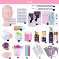 Ensemble de greffe de cils kit d'extension de cils pratique de maquillage Lashkit modèle de tête factice outils d'exercice de base pour débutant