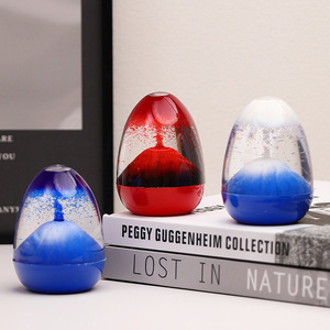 Eggshell Volcano Egg Floating Sand <b>Ornament</b> Acrylic Crystal Liquid Hourglass Unique Timekeeping Handmade Fun - Product Image 2