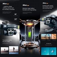 Dwi Dowellin Y3 MAX Drone sans balais évitement d'obstacles à cinq côtés double batterie 4K 1080P HD double caméra WIFI télécommande