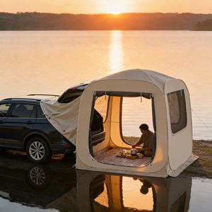 Tente de camping familiale haut de gamme avec grand auvent et <span class=keywords><strong>annexe</strong></span> de salle de séjour avec moustiquaire pour un espace de vie extérieur amélioré - Product Image 2