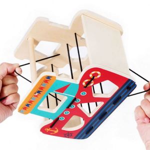 Baby Wooden Toy Activity Cube Multipurpose Girls Boys First <b>Gift</b> Balance Boat Shape Matching Block - Product Image 4