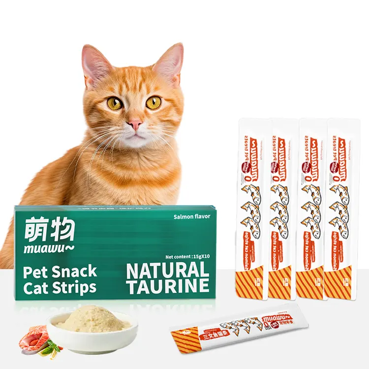 Muawu Fabrik nassfutter Katzenleckerungen Hühner Thunfisch Lachs Rindfleisch Katze Leckleckerung cremevolle Cat Snack