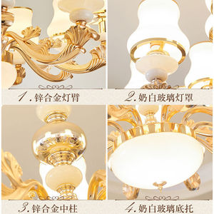 European Style Zinc Alloy Chandelier 15 Head <b>Led</b> <b>Light</b> For Living Room Bedroom Ceiling Lamp With Adjustable Chain - Product Image 5
