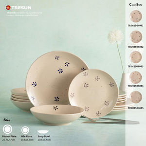 Juego de vajilla de 16 piezas de gres pintado a mano de primera calidad, apto para microondas sin plomo, apto para lavavajillas, para uso doméstico y en restaurantes - Product Image 6