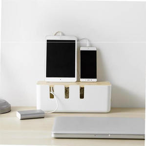 Boîte de gestion des câbles-Boîte d'organisation de cordon de style en <span class=keywords><strong>bois</strong></span> et couvercle pour fils de télévision, ordinateur, routeur, concentrateur USB et sous le bureau - Product Image 4