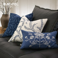 Housse de coussin de canapé brodée en lin texturé taie d'oreiller décorative pour salon fournitures d'hôtel