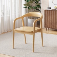 Chaise de salle à manger nordique en bois massif Shumite avec accoudoirs pour la maison, les restaurants, les bureaux et les salles de réunion