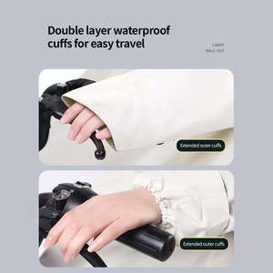 Thick Long <strong>Waterproof</strong> Raincoat <strong>Full</strong> <strong>Length</strong> Heavy Duty Reusable Rain <strong>Coat</strong> for Adult Outdoor Daily Use Hiking - Product Image 3