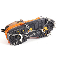 Crampons antidérapants en acier à 10 dents pour chaussures, crampons à neige pour la randonnée et l'escalade, chaînes à griffes pour bottes