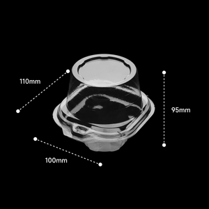 <span class=keywords><strong>Clamshell</strong></span> Desechable Plástico transparente 1PC Cupcake Hold Caja de embalaje Contenedor de alimentos - Product Image 3