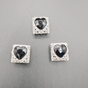 Pendentif porte-clés en alliage électroplaqué, forme cœur, carré, creux, accessoires de bijoux DIY pour sangles de téléphone portable - Product Image 2