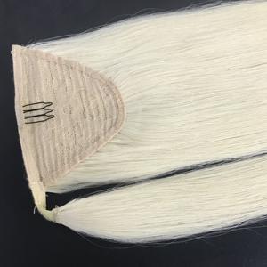 Cordon <span class=keywords><strong>de</strong></span> serrage à enrouler <span class=keywords><strong>naturel</strong></span> 100% cheveux humains vierges, <span class=keywords><strong>queue</strong></span> <span class=keywords><strong>de</strong></span> <span class=keywords><strong>cheval</strong></span> naturelle lisse et soyeuse - Product Image 6
