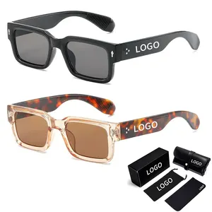 Gafas de sol cuadradas 2024 hombres mujeres moda rectángulo negro tonos Retro grueso marco grueso moda Logo gafas de sol personalizadas 2023