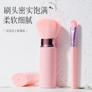 LMLTOP ชุดแปรงแต่งหน้า 2 ชิ้นแปรงอายแชโดว์แป้งผสมรองพื้นแบบพับเก็บได้ขนาดกะทัดรัดแบบพกพาเครื่องมือแต่งหน้าสำหรับเดินทาง - Product Image 4