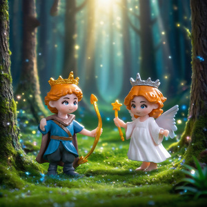 マイクロランドスケープ飾り 童話風エルフの置物 ミニチュア王子様＆お姫様・天使フィギュア テラリウム・ドールハウス用アクセサリー - Product Image 2