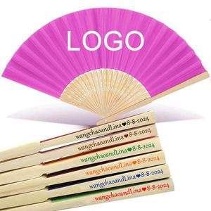 Abanicos de Bambú Marrón con Decoración Pintada y Tallada con Arte Folclórico, Elegantes para Deportes, Hogar, Fiestas, Negocios, Promociones y Regalos - Product Image 1