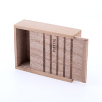 Boîte de rangement en bois massif non fini avec couvercle coulissant, en pin naturel, faite à la main, emballage cadeau pour sushis, bonbons, chocolats, bijoux