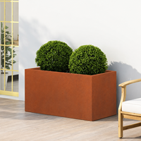Pot & Planter Taman Baja Corten, Pot Tanaman Bunga Logam Besar untuk Dekorasi Luar Ruangan