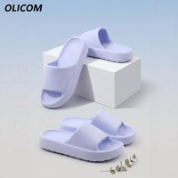 Sandales OLICOM personnalisées avec logo en mousse EVA pour femmes, semelle épaisse, coussinées, imperméables, antidérapantes, pour la maison, la salle de bain, l'extérieur, la plage