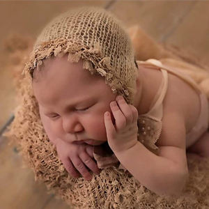 Vêtements de photographie de nouveau-né, chapeau en tissu d'emballage de Photo de bébé, dentelle Mohair, fil enveloppé - Product Image 6