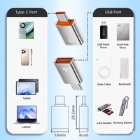 Adaptateur de téléphone OTG Type-C vers USB 3.1, chargeur de tablette, convertisseur de câble de données PD, charge rapide, tout neuf, en cuivre